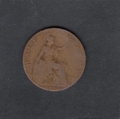 Beschrijving: 1/2 Penny GEORGIUS V 